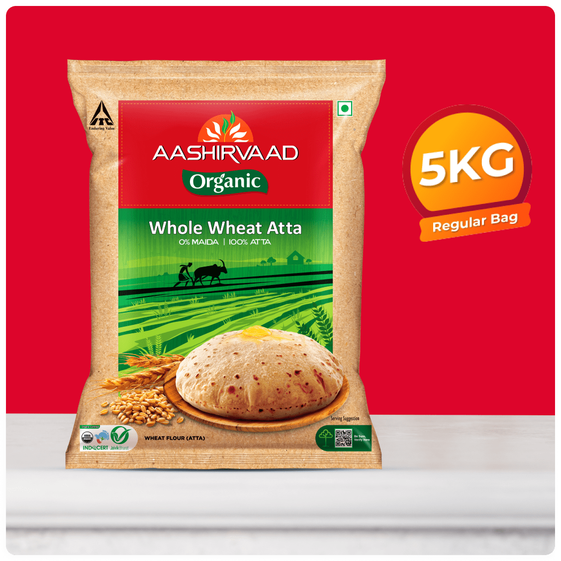 Aashirwaad Organic Whole Wheat 5Kg Atta